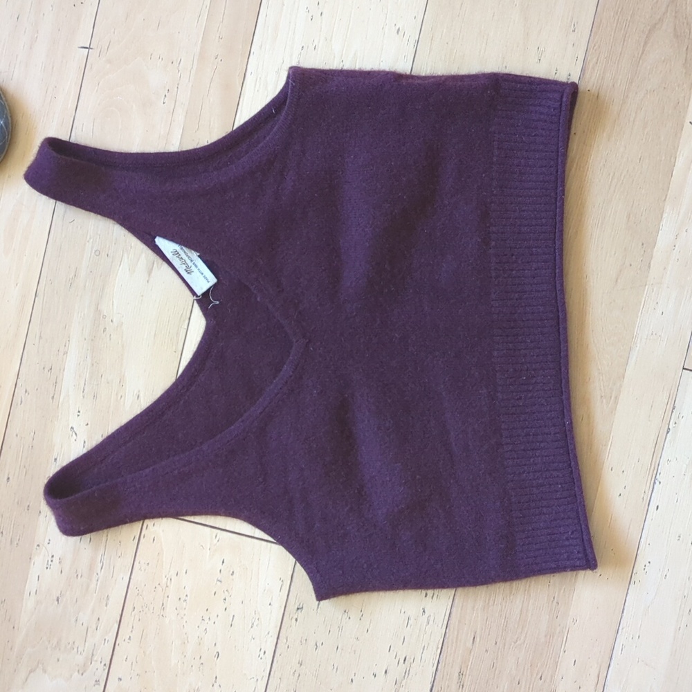 Madewell cashmere cropped tank in burgundy size small
